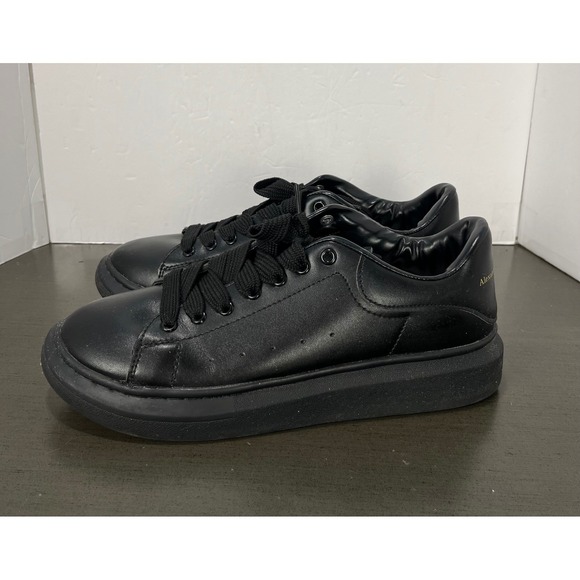 Alexander McQueen sneakers size 45 Black Leather Platform Classic Lace Up - Picture 1 of 9